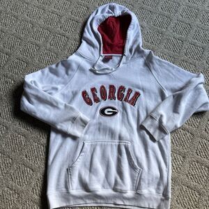 Womens Georgia Bulldogs White‎ Embroidered Classic Hoodie Sweatshirt Size XL